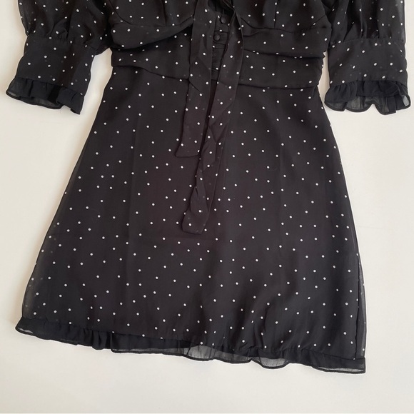 YesStyle Sinora Short-Sleeve Scoop Neck Dotted Mini Smock Dress - Picture 12 of 16